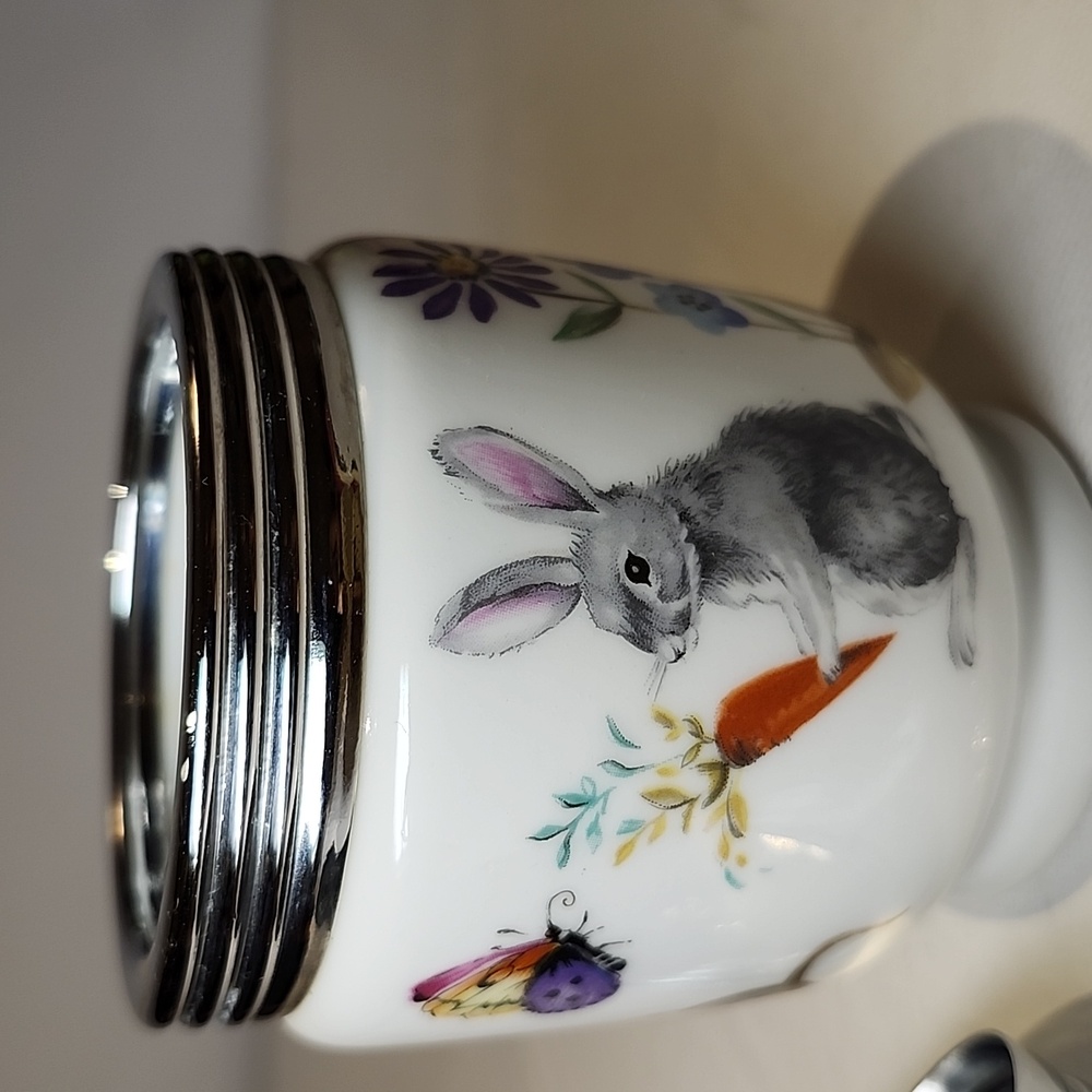 Royal Worcester Egg Coddler Bunny & Mice Design With Lid - Picture 9 of 9